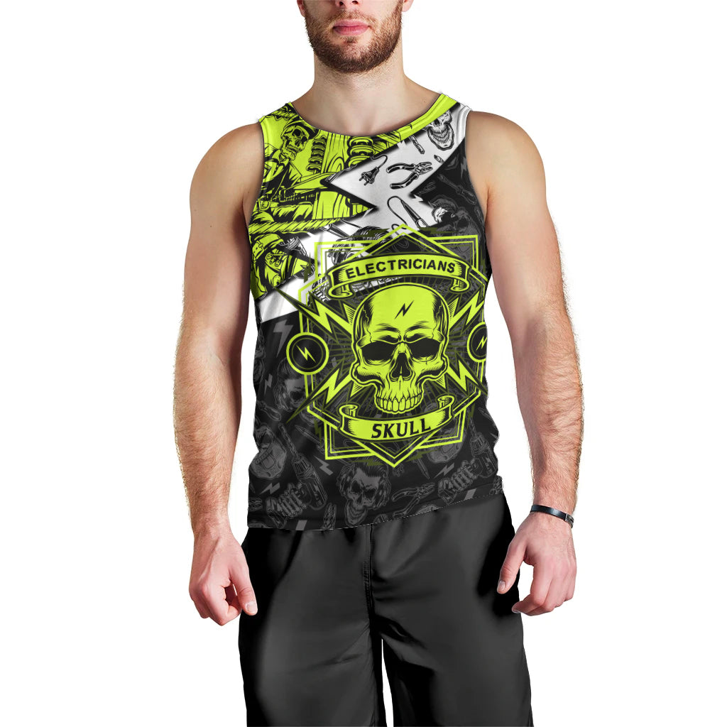Personalised Electricians Skull Men Tank Top - Wonder Print Shop