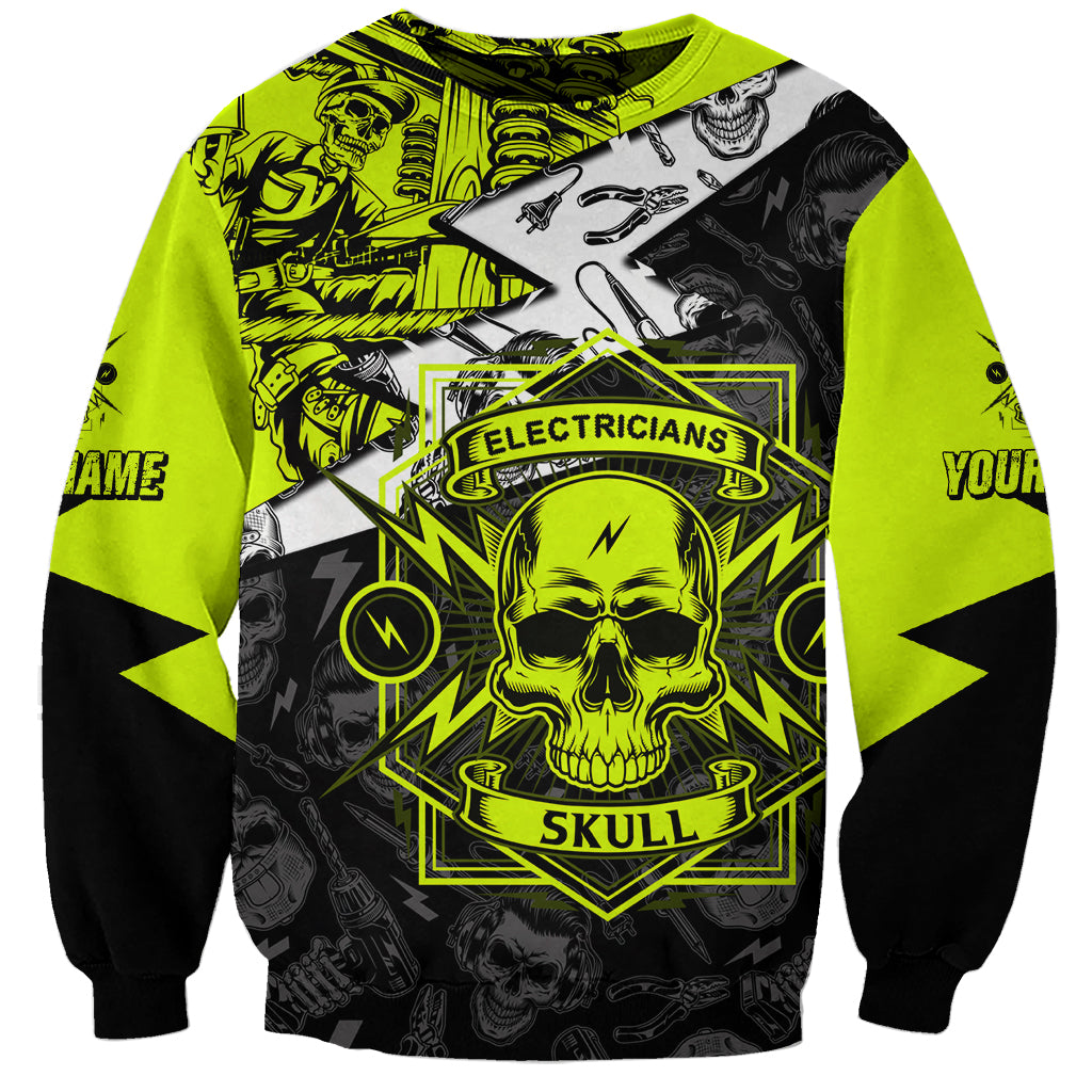 Personalised Electricians Skull Sweatshirt - Wonder Print Shop