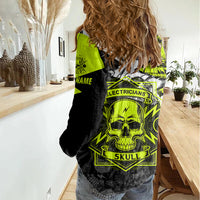 Personalised Electricians Skull Women Casual Shirt - Wonder Print Shop