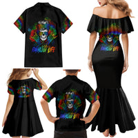 LGBT Rockin The Rainbow Life Skull Family Matching Mermaid Dress and Hawaiian Shirt - Wonder Print Shop