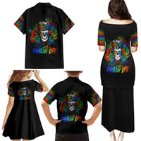 LGBT Rockin The Rainbow Life Skull Family Matching Puletasi Dress and Hawaiian Shirt - Wonder Print Shop