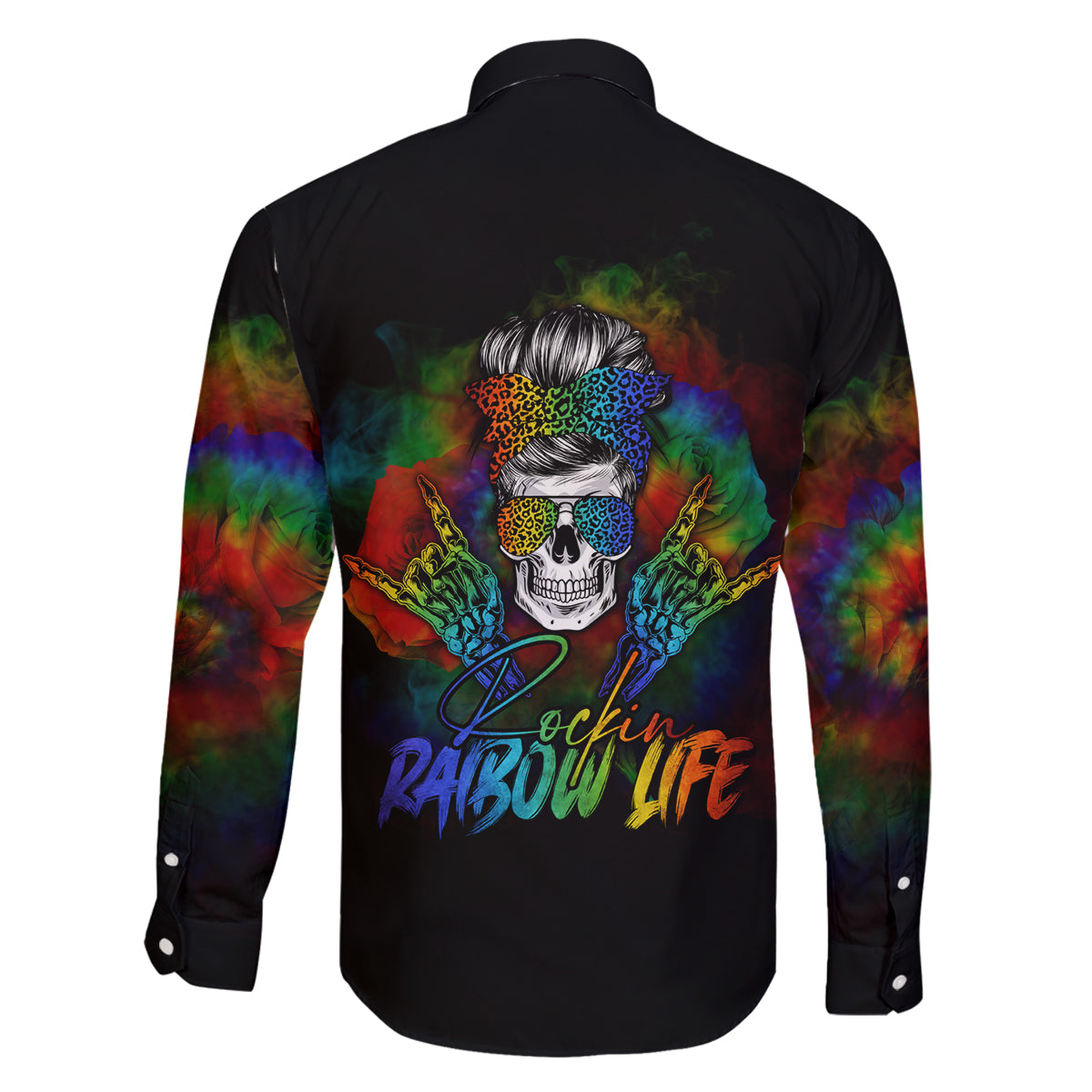 LGBT Rockin The Rainbow Life Skull Family Matching Tank Maxi Dress and Hawaiian Shirt - Wonder Print Shop