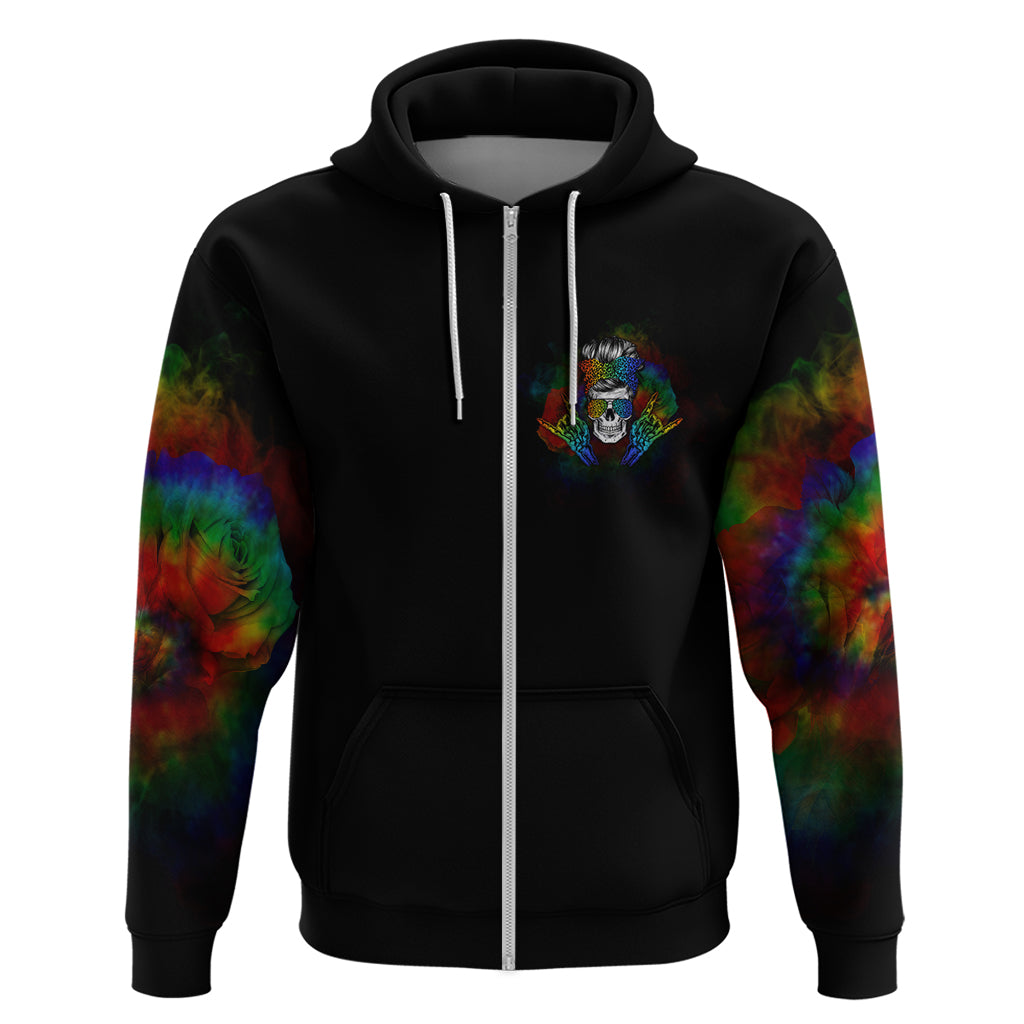 LGBT Rockin The Rainbow Life Skull Hoodie - Wonder Print Shop