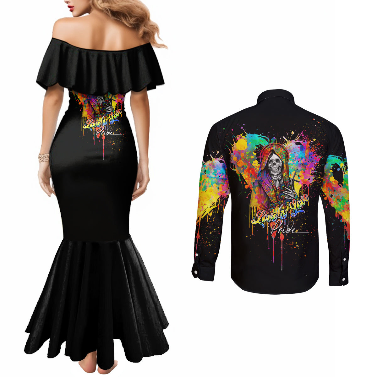 lgbt-couples-matching-mermaid-dress-and-long-sleeve-button-shirts-love-is-love-pride