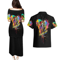 LGBT Couples Matching Puletasi Dress and Hawaiian Shirt Love Is Love Pride - Wonder Print Shop