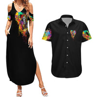 LGBT Couples Matching Summer Maxi Dress and Hawaiian Shirt Love Is Love Pride - Wonder Print Shop