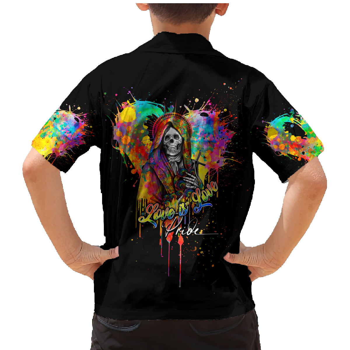 LGBT Family Matching Mermaid Dress and Hawaiian Shirt Love Is Love Pride - Wonder Print Shop