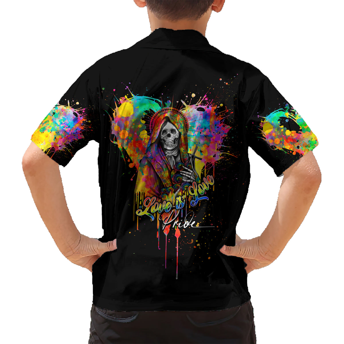 LGBT Family Matching Short Sleeve Bodycon Dress and Hawaiian Shirt Love Is Love Pride - Wonder Print Shop