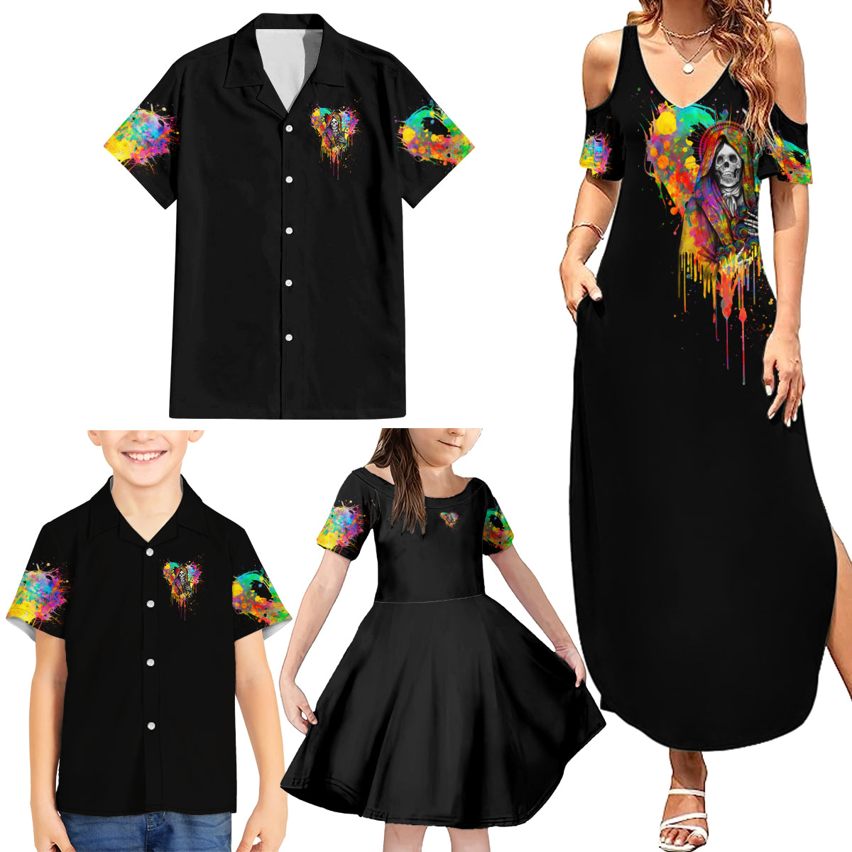 LGBT Family Matching Summer Maxi Dress and Hawaiian Shirt Love Is Love Pride - Wonder Print Shop