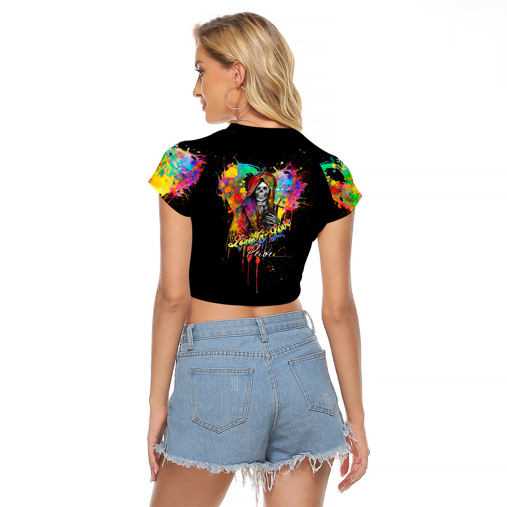 LGBT Raglan Cropped T Shirt Love Is Love Pride - Wonder Print Shop