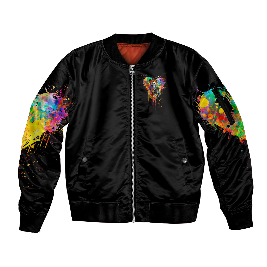 LGBT Sleeve Zip Bomber Jacket Love Is Love Pride - Wonder Print Shop
