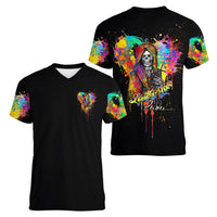 LGBT Women V Neck T Shirt Love Is Love Pride - Wonder Print Shop