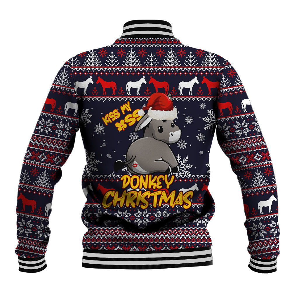 Funny Donkeys Christmas Baseball Jacket Merry Kissmyass - Wonder Print Shop
