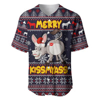 Funny Donkeys Christmas Baseball Jersey Merry Kissmyass - Wonder Print Shop