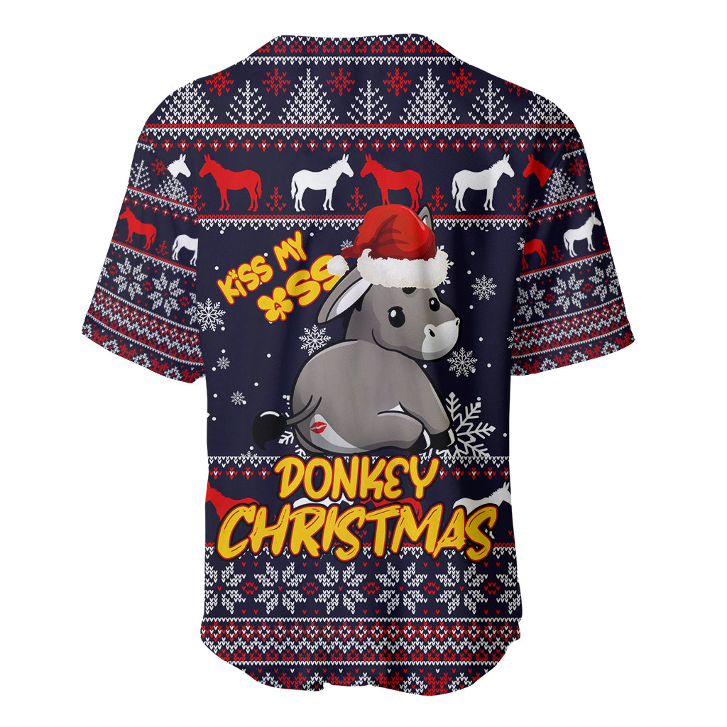 Funny Donkeys Christmas Baseball Jersey Merry Kissmyass - Wonder Print Shop