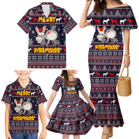 Funny Donkeys Christmas Family Matching Mermaid Dress and Hawaiian Shirt Merry Kissmyass - Wonder Print Shop