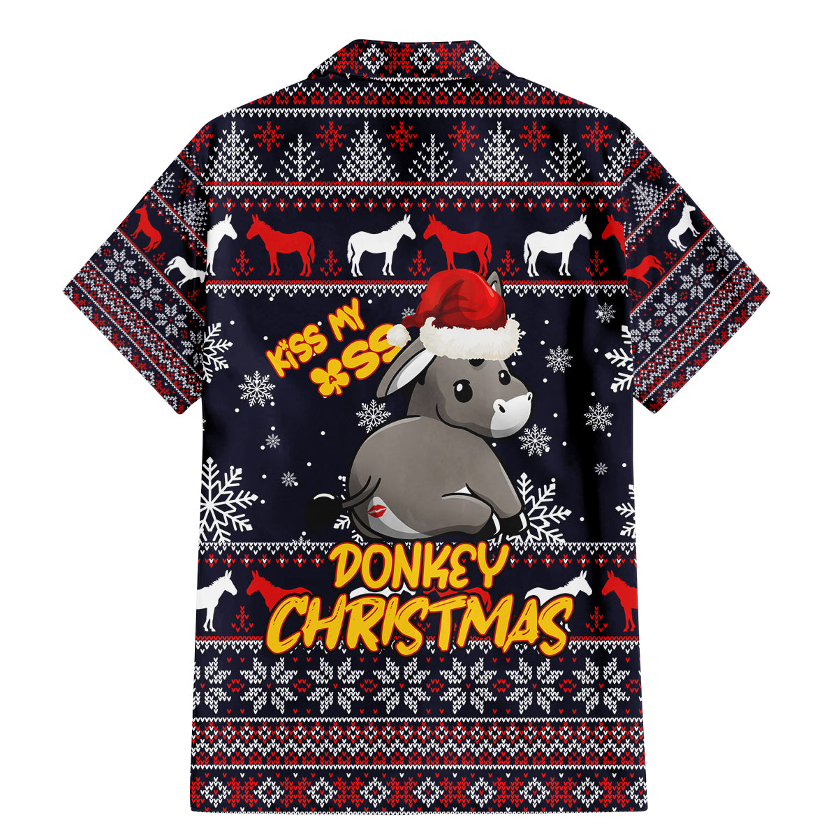 Funny Donkeys Christmas Family Matching Mermaid Dress and Hawaiian Shirt Merry Kissmyass - Wonder Print Shop