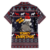 Funny Donkeys Christmas Family Matching Off Shoulder Short Dress and Hawaiian Shirt Merry Kissmyass - Wonder Print Shop