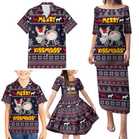 Funny Donkeys Christmas Family Matching Puletasi Dress and Hawaiian Shirt Merry Kissmyass - Wonder Print Shop