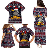 Funny Donkeys Christmas Family Matching Puletasi Dress and Hawaiian Shirt Merry Kissmyass - Wonder Print Shop