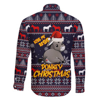 Funny Donkeys Christmas Family Matching Short Sleeve Bodycon Dress and Hawaiian Shirt Merry Kissmyass - Wonder Print Shop