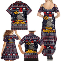 Funny Donkeys Christmas Family Matching Summer Maxi Dress and Hawaiian Shirt Merry Kissmyass - Wonder Print Shop