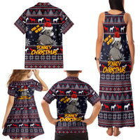Funny Donkeys Christmas Family Matching Tank Maxi Dress and Hawaiian Shirt Merry Kissmyass - Wonder Print Shop