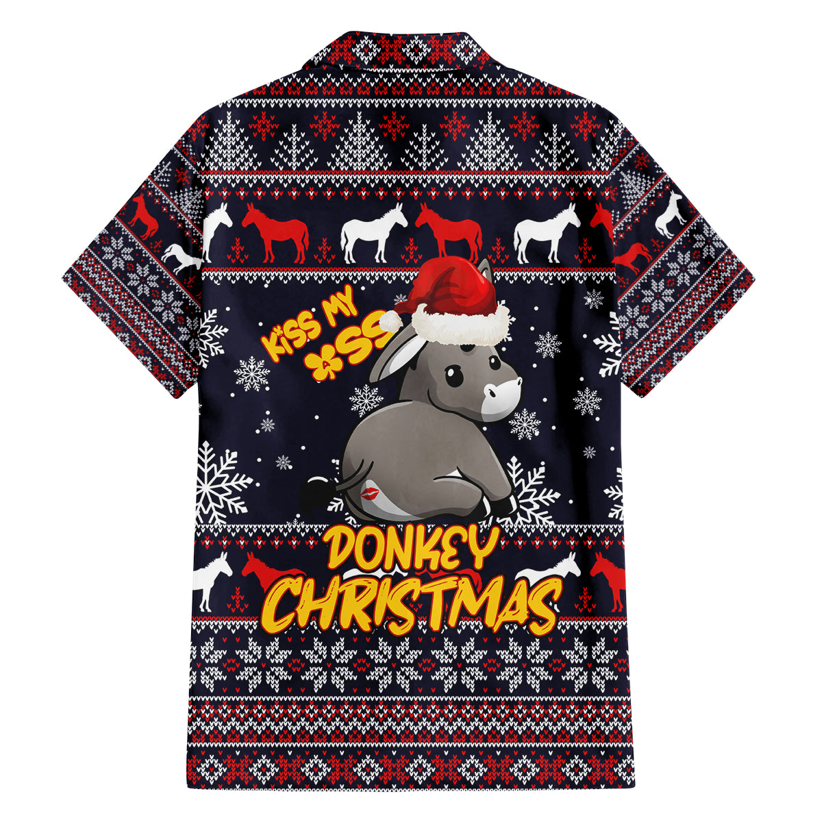 Funny Donkeys Christmas Family Matching Tank Maxi Dress and Hawaiian Shirt Merry Kissmyass - Wonder Print Shop