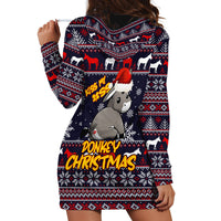 Funny Donkeys Christmas Hoodie Dress Merry Kissmyass - Wonder Print Shop