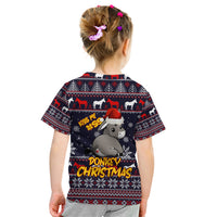 Funny Donkeys Christmas Kid T Shirt Merry Kissmyass - Wonder Print Shop