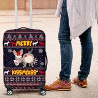 Funny Donkeys Christmas Luggage Cover Merry Kissmyass - Wonder Print Shop