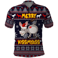 Funny Donkeys Christmas Polo Shirt Merry Kissmyass - Wonder Print Shop