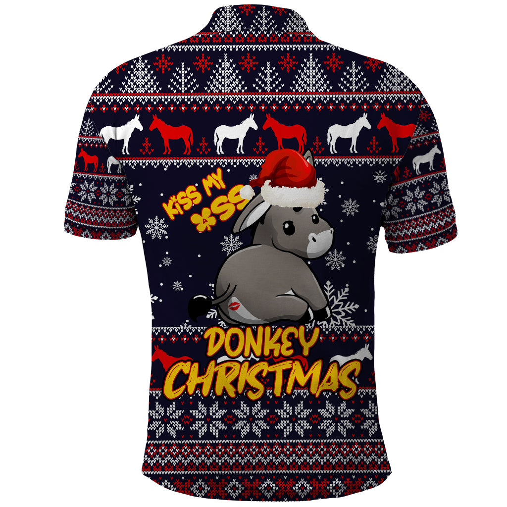 Funny Donkeys Christmas Polo Shirt Merry Kissmyass - Wonder Print Shop