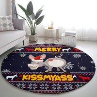 funny-donkeys-christmas-round-carpet-merry-kissmyass