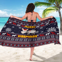 Funny Donkeys Christmas Sarong Merry Kissmyass - Wonder Print Shop