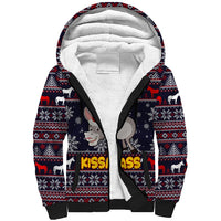 Funny Donkeys Christmas Sherpa Hoodie Merry Kissmyass - Wonder Print Shop