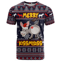 Funny Donkeys Christmas T Shirt Merry Kissmyass - Wonder Print Shop