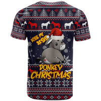 Funny Donkeys Christmas T Shirt Merry Kissmyass - Wonder Print Shop