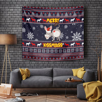 Funny Donkeys Christmas Tapestry Merry Kissmyass - Wonder Print Shop