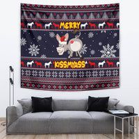 Funny Donkeys Christmas Tapestry Merry Kissmyass - Wonder Print Shop