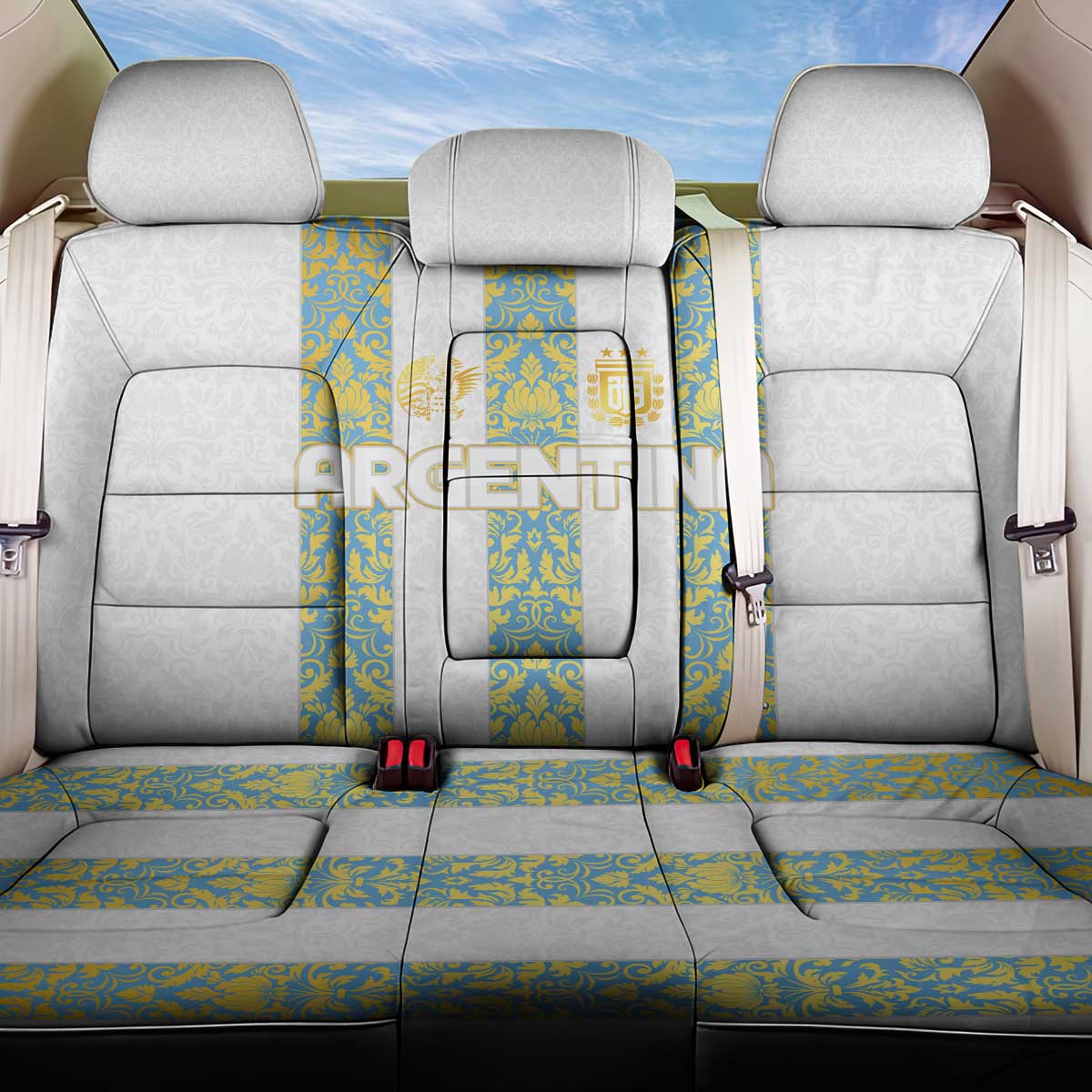 Argentina Football 2024 Back Car Seat Cover The White and Sky Blue - Wonder Print Shop