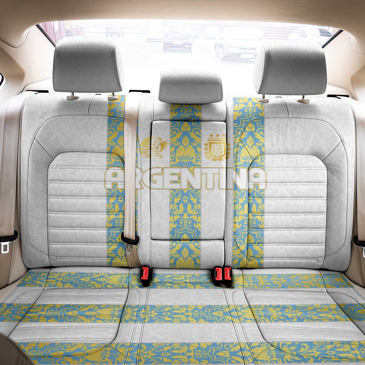 Argentina Football 2024 Back Car Seat Cover The White and Sky Blue - Wonder Print Shop