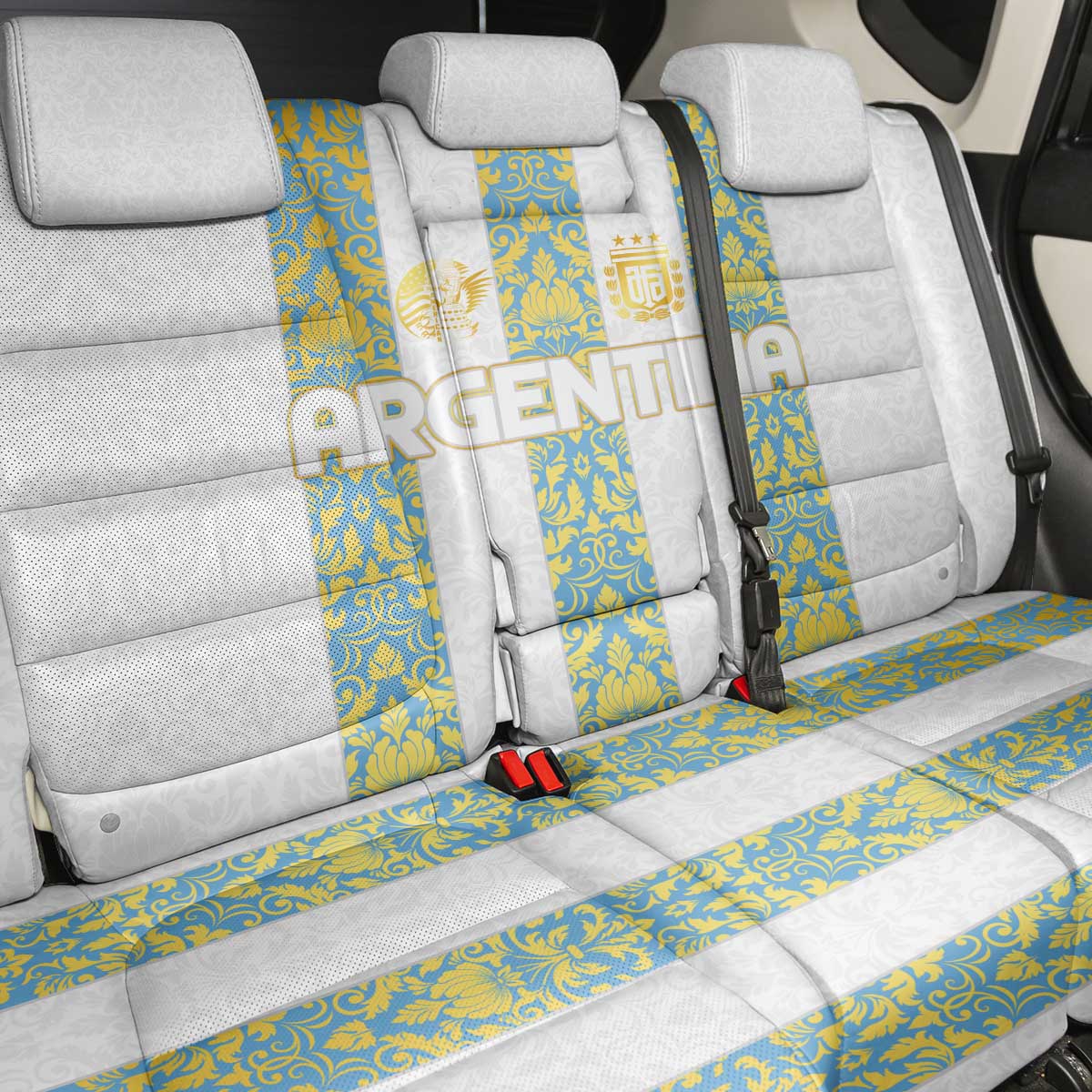 Argentina Football 2024 Back Car Seat Cover The White and Sky Blue - Wonder Print Shop