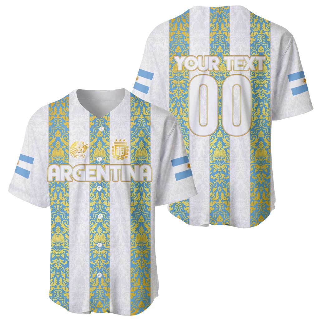 Argentina Football 2024 Baseball Jersey The White and Sky Blue - Wonder Print Shop
