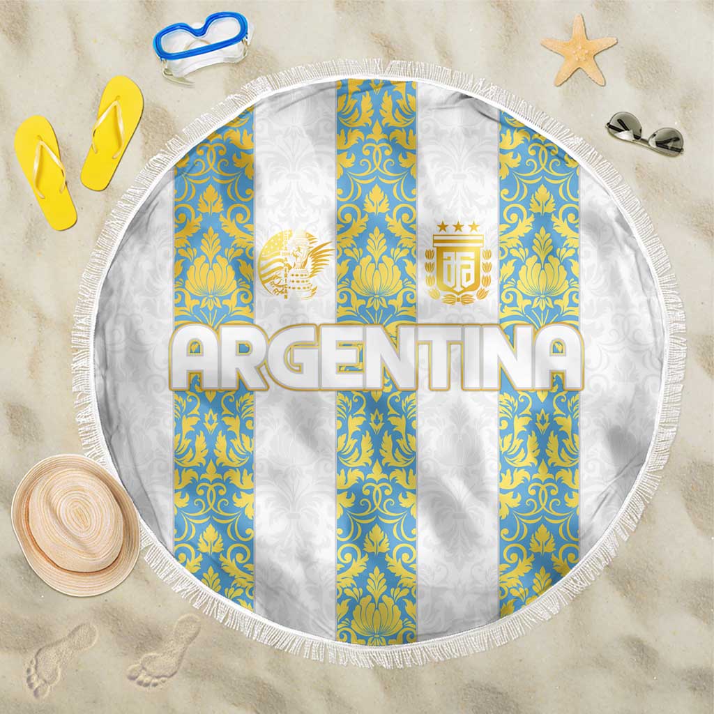 Argentina Football 2024 Beach Blanket The White and Sky Blue - Wonder Print Shop