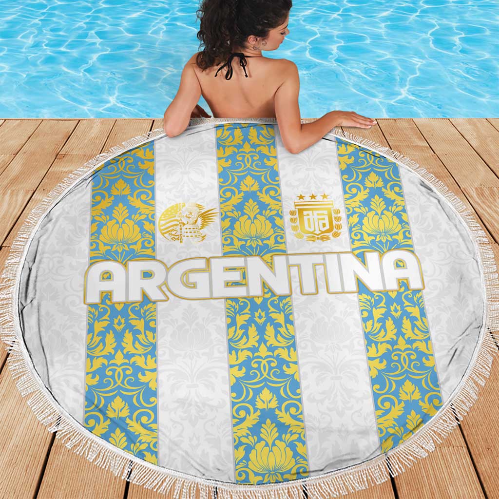 Argentina Football 2024 Beach Blanket The White and Sky Blue - Wonder Print Shop