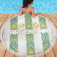 Argentina Football 2024 Beach Blanket The White and Sky Blue - Wonder Print Shop