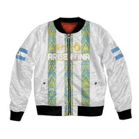 Argentina Football 2024 Bomber Jacket The White and Sky Blue - Wonder Print Shop