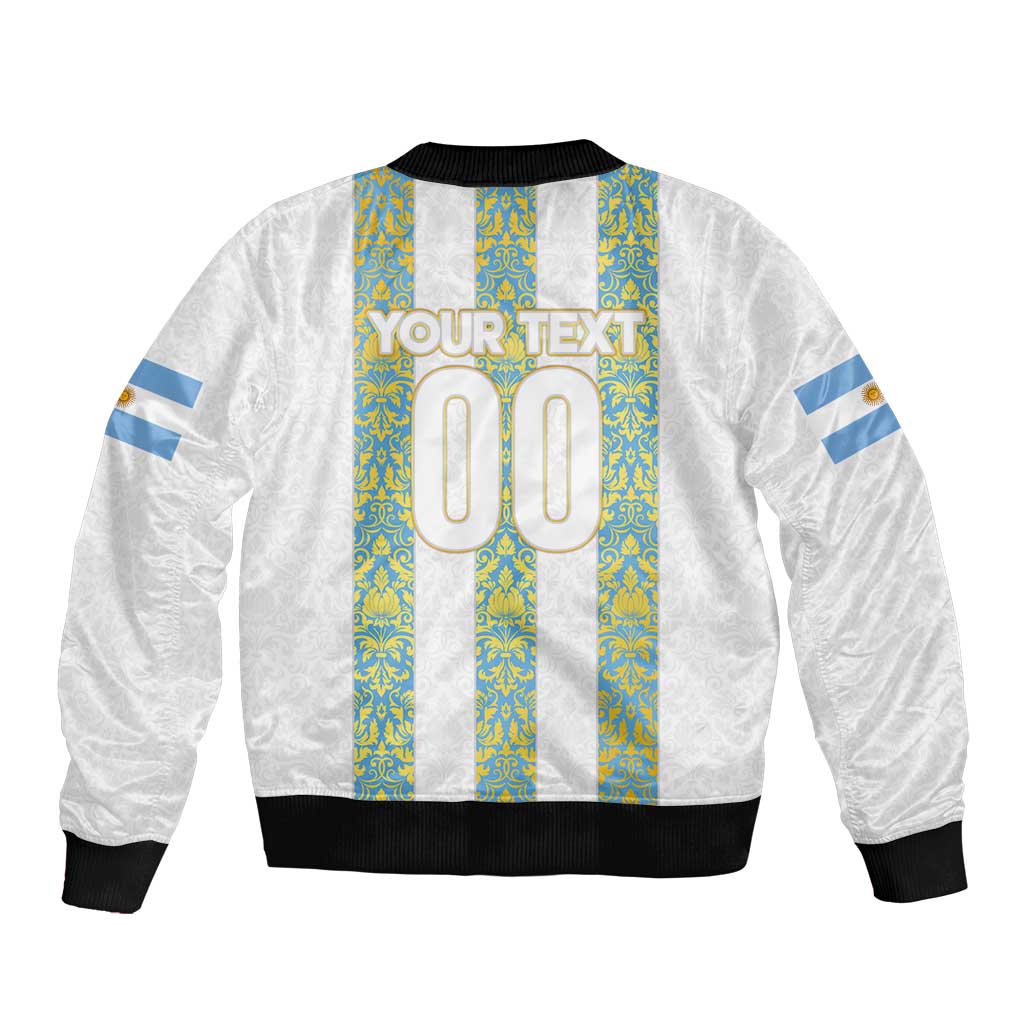 Argentina Football 2024 Bomber Jacket The White and Sky Blue - Wonder Print Shop