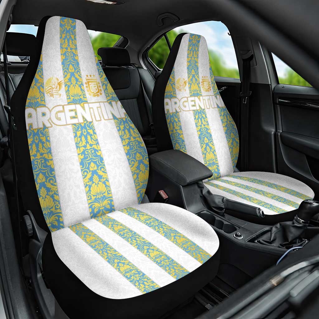 Argentina Football 2024 Car Seat Cover The White and Sky Blue - Wonder Print Shop